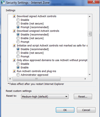 Konfiguracja aktywacji ActiveX