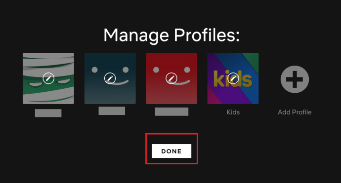 Netflix Administrer profilside - 2