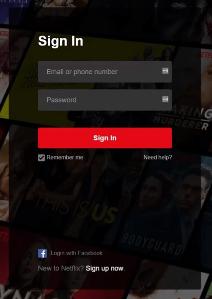 A Netflix notifica quando alguém faz login na sua conta