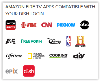 Võrgud rakenduses Dish for Fire TV