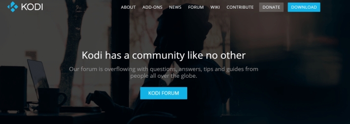 الصفحة الرئيسية لـ Kodi