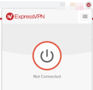 „ExpressVPN Connect“ mygtukas
