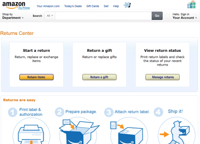 Amazon us notifica la devolució del regal