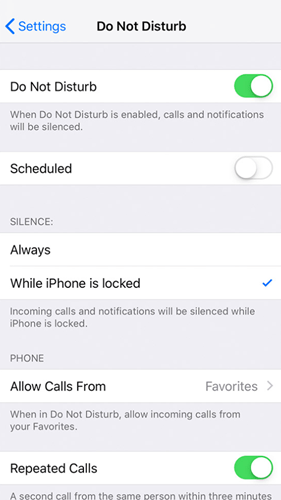 desactiva iphone no molestis