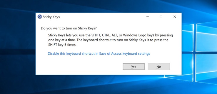 Operētājsistēmā Windows 10: atspējojiet brīdinājumu par pielīmētajiem taustiņiem un pīkstienu