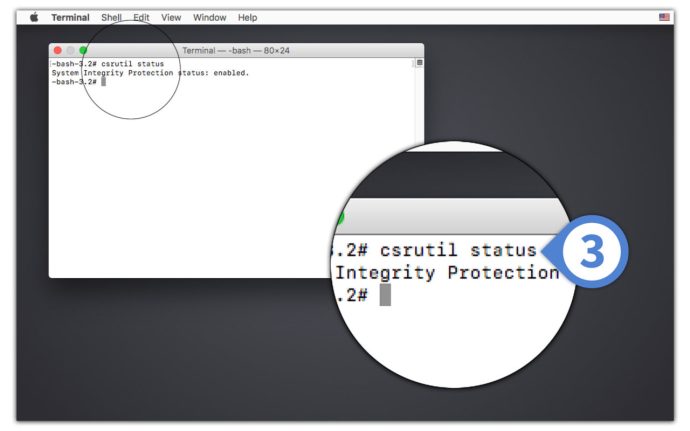 Mac weryfikuje ochronę integralności systemu