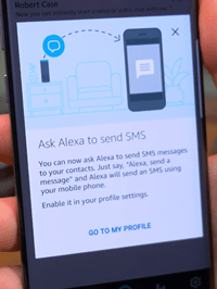 bed Alexa om at sende SMS